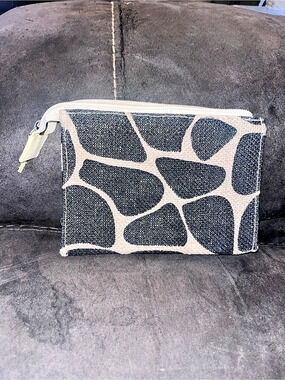 Bienali Abstract Cosmetic Pouch in Black & Cream Like New
